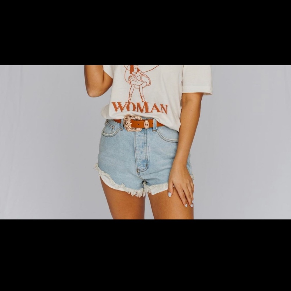 Light wash denim shorts